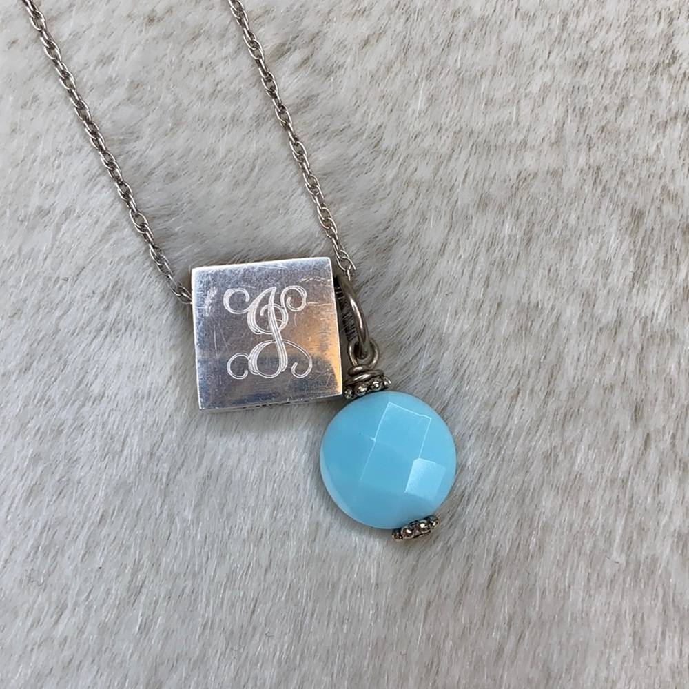 Delicate Silver Charm Necklace with J Initial
